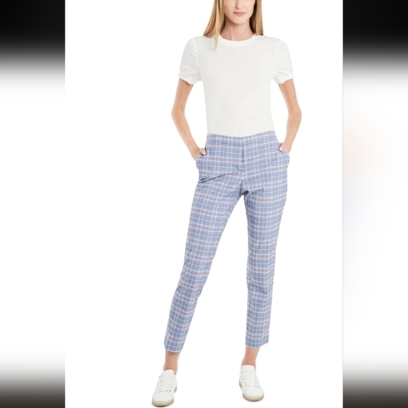 Riley & Rae Pants - RILEY & RAE Womens Blue Plaid Cropped Pants Sz 2